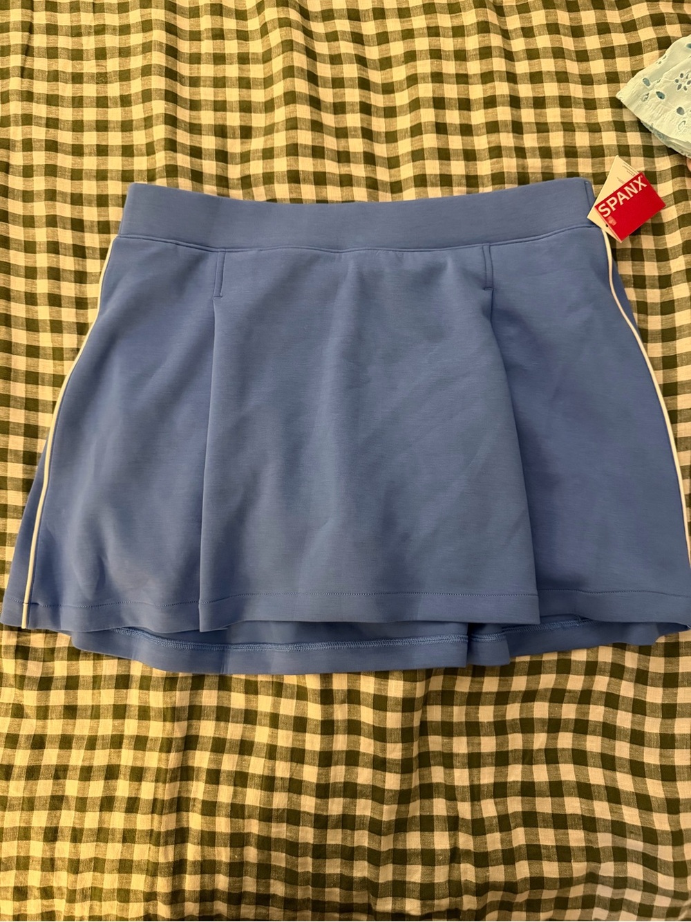 SPANX Aster Blue Skort with White Contrast